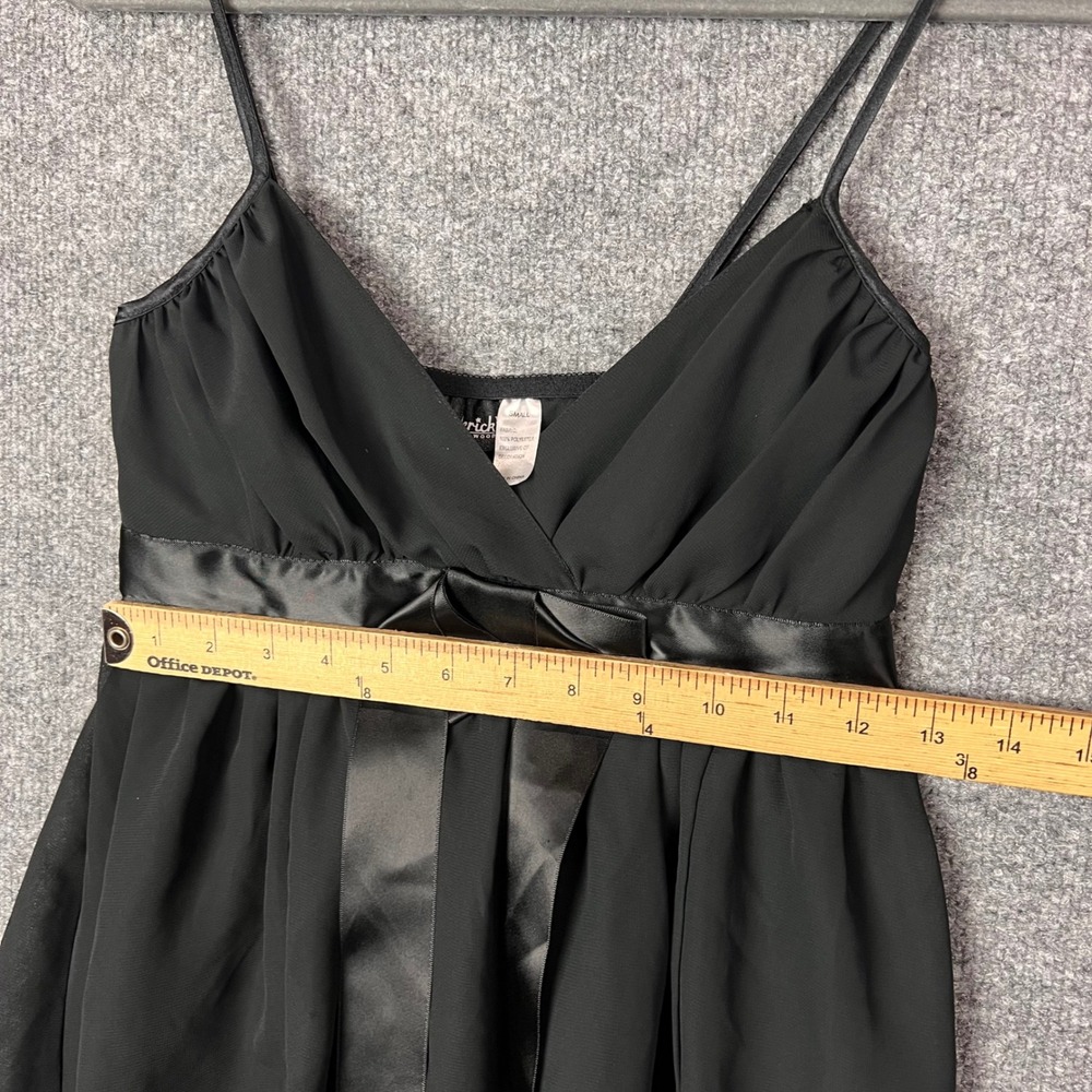 VINTAGE Y2K Fredericks of Hollywood Babydoll Top Womens Small Black Chiffon - Picture 5 of 7